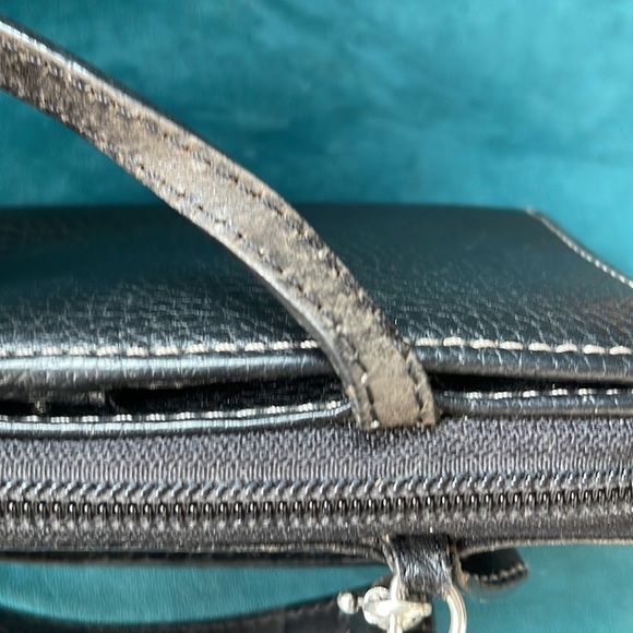 Brighton Vintage Leather Wallet/Wristlet w Crossbody Strap— multi compartments! - Picture 4 of 11
